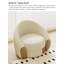 Fauteuil d'appoint rond en molleton crème pour un usage domestique