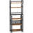 6-Tier Over The Toilet Shelf With Storage Cart, Farmhouse Bathroom Organizer Rack With 6 Hooks, Freestanding Space-Saving Toilet Shelf Rack For Bathroom, Bedroom, Kitchen, Laundry