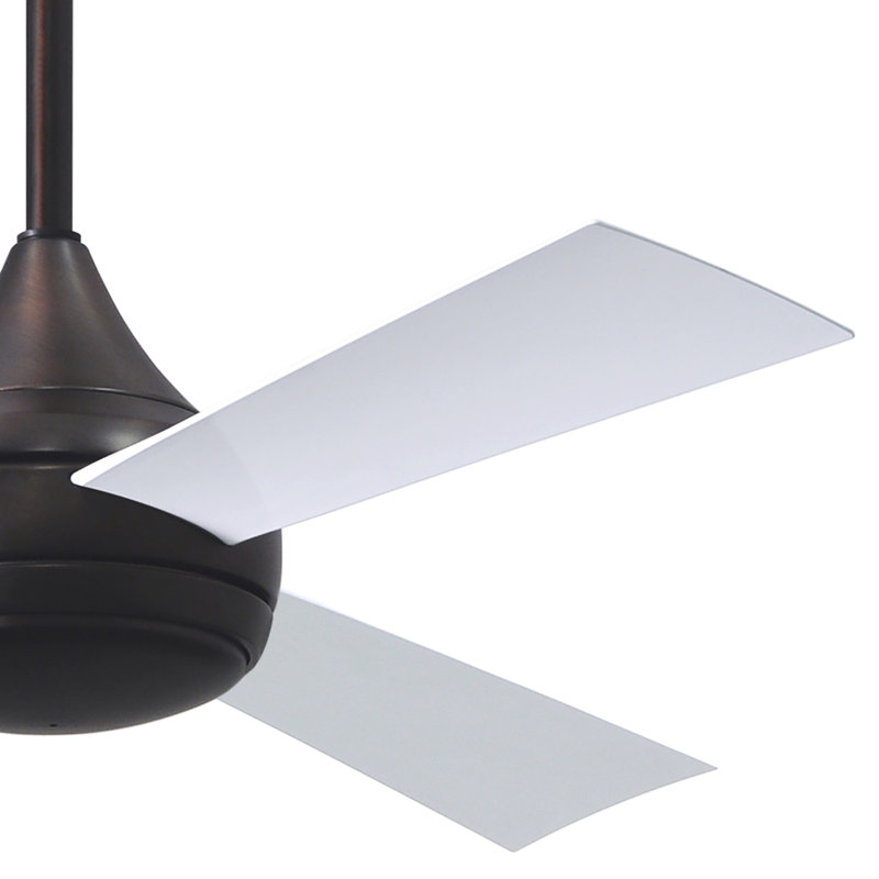 Donaire LED Outdoor Downrod Ceiling Fan, Brushed Bronze, Gloss White