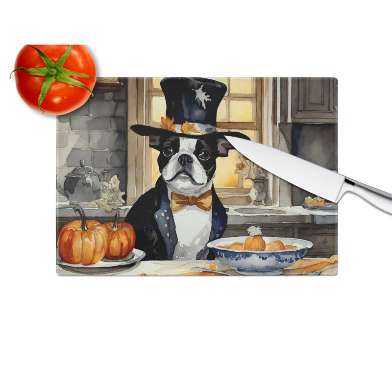 Planche à découper en verre Boston Terrier