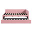 Lit de jour rembourré en tissu rose avec couchette et sans sommier polyvalent --513045346