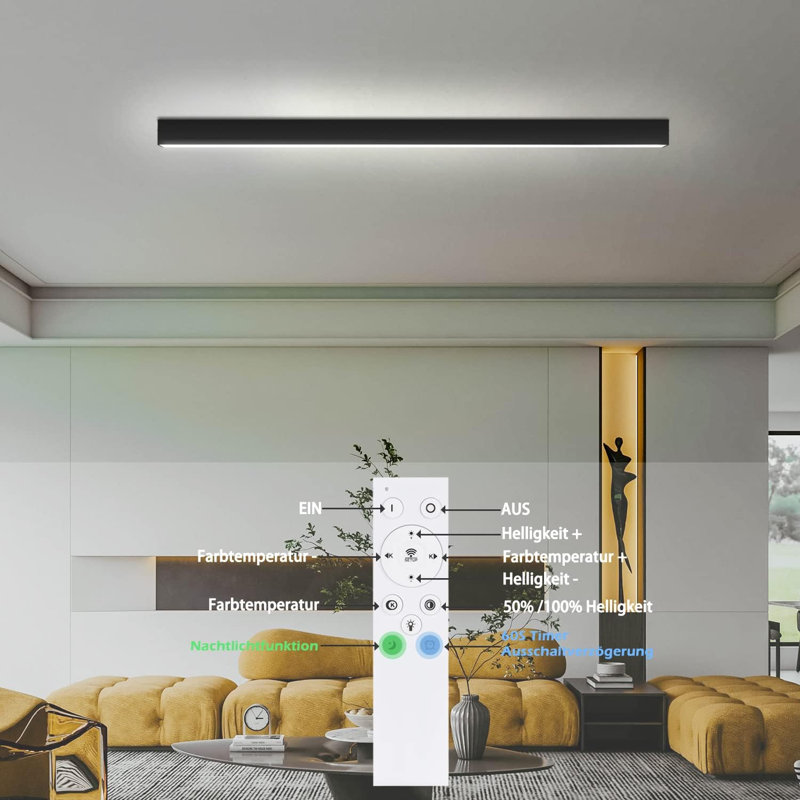 Black 107cm Flush Mount
