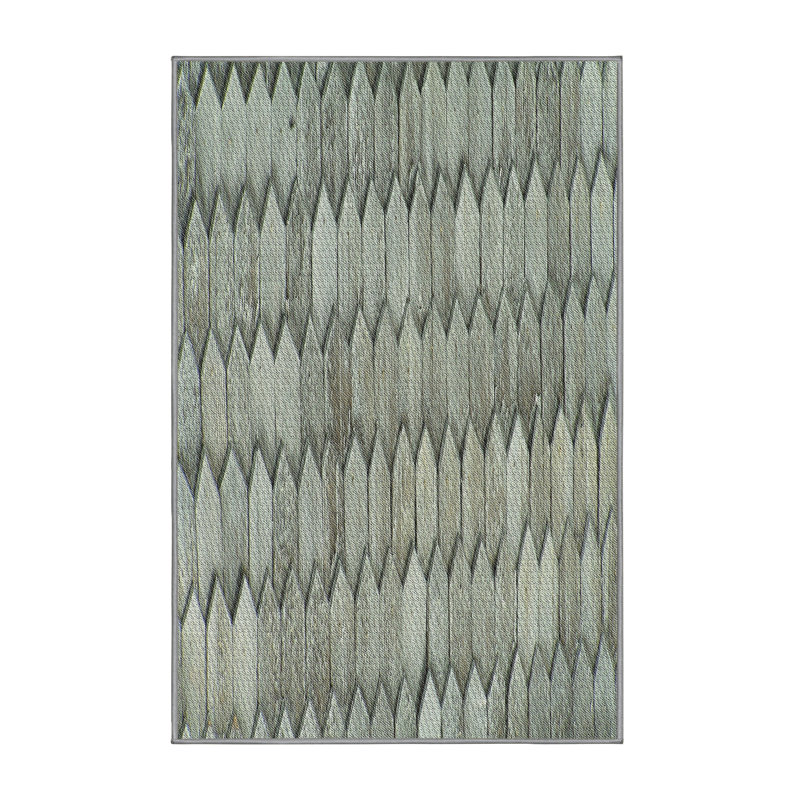 Tapis vert lumineux tissé à la machine, Rectangle 5 pi x 7 pi