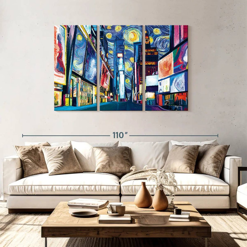 Sebbie Time Square Starry Night, 48" H x 74" W