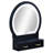3Pc Vanity Table And Stool Set Built-In Led-Lit Mirror Matching Cushioned Stool Gold-Accented Handles Wooden Home Furniture Black-1448592914