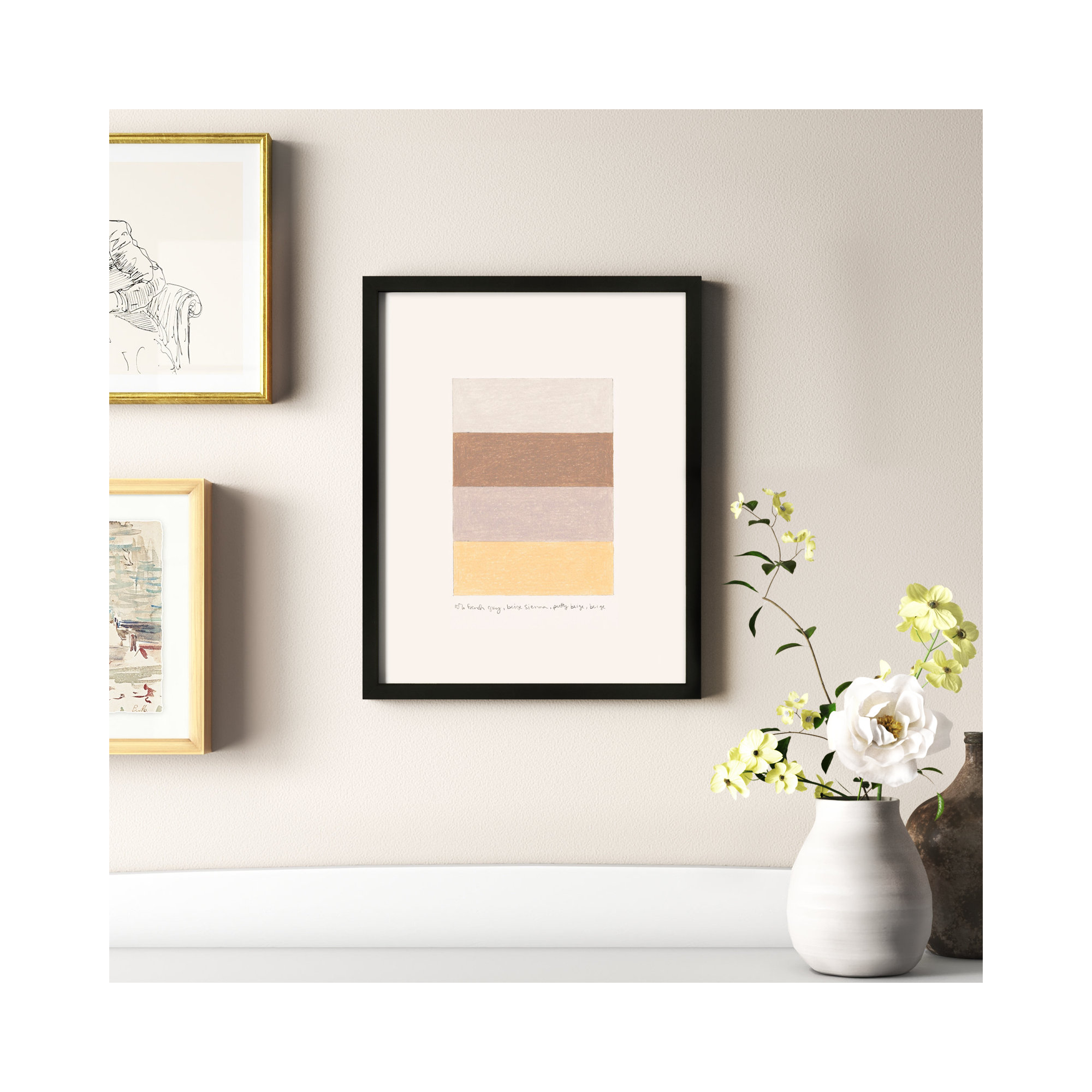 Stacks by Beth James, Black Framed, 25" H x 20" W x 1.25" D