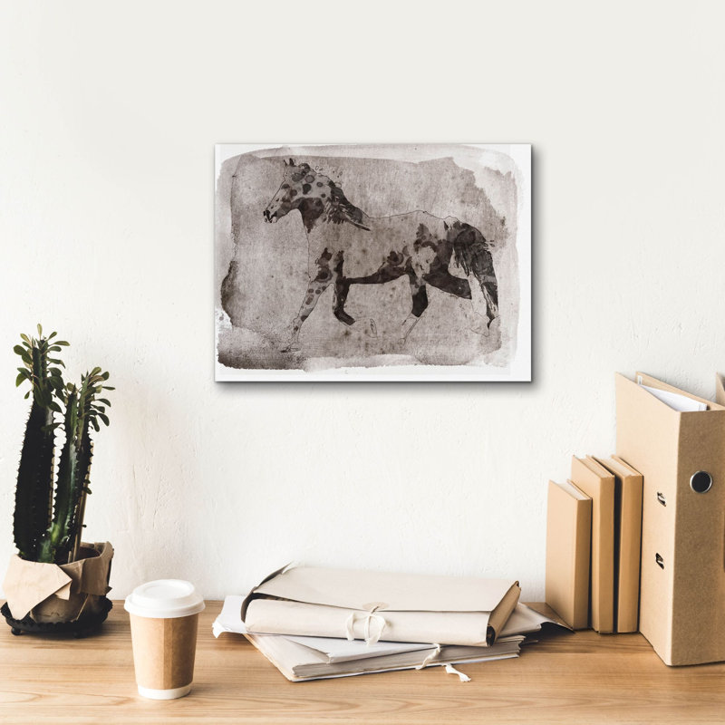 «Dark Brown Horse Run» par Irena Orlov, art mural sur toile, H 12 po x l 16 po x P 0,75 po