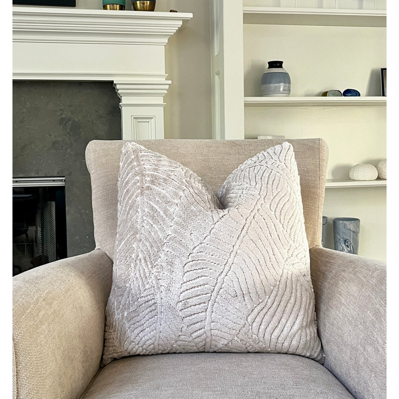 Housse de coussin en velours Vanilla Leaves, H 20 po x l 20 po