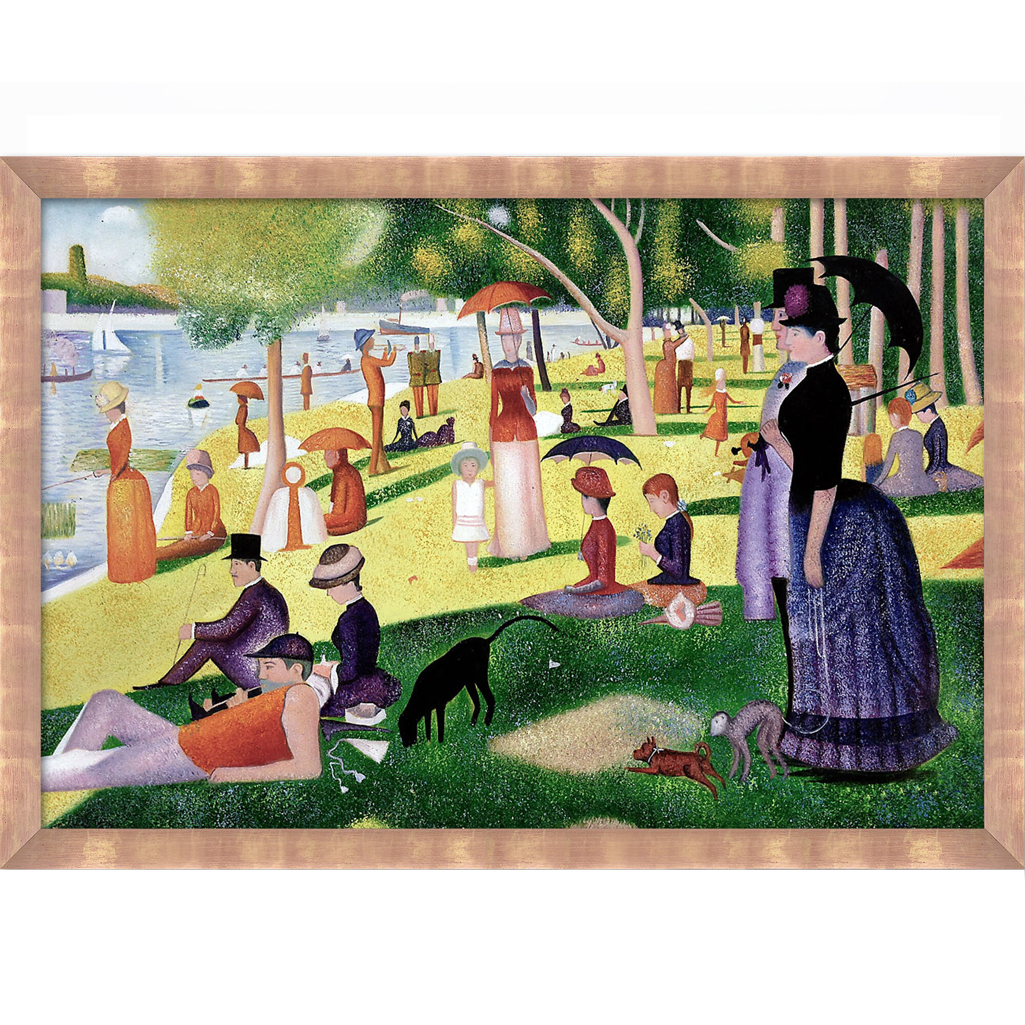 Sunday Afternoon On The Island Of La Grande Jatte by Georges Seurat Picture Frame Painting on Canvas