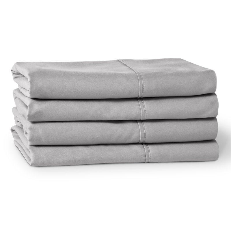 Taie d'oreiller en microfibre ultra-douce, Gris clair, 4 très grandes taies d'oreiller
