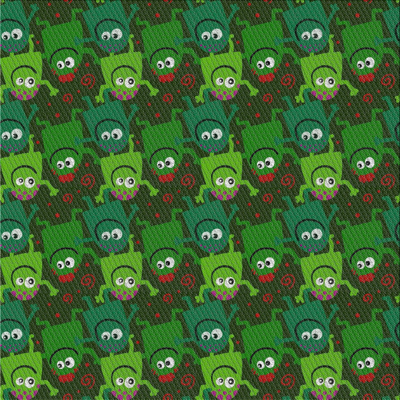 Tapis vert / rouge Mabel, Carré 7 pi