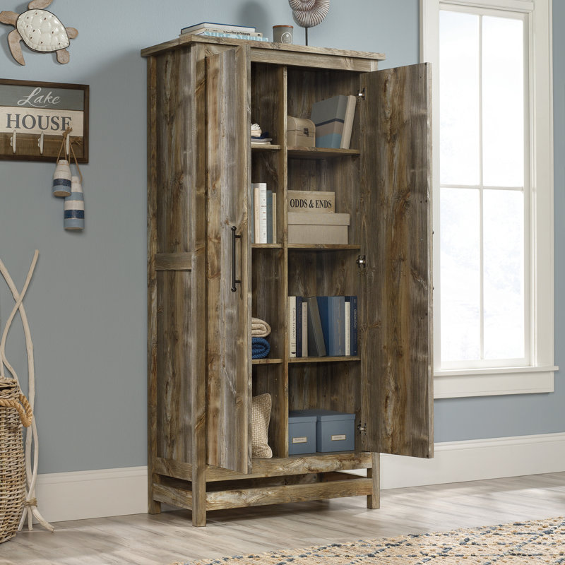 Rustic Cedar 72" Freestanding Storage Cabinet with Adjustable Shelves