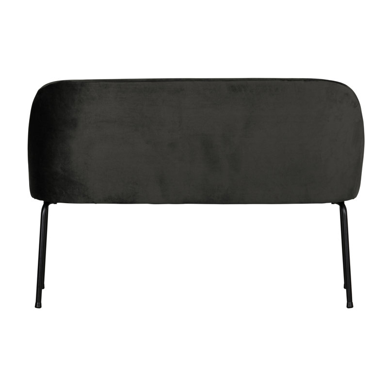 Velvet Upholstered Bench, Black