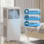 Climatiseur portatif 3 en 1 de 8 000 BTU, refroidit 350 pieds carrés, déshumidificateur à ventilateur, minuterie de veille 24 heures à distance, affichage à DEL silencieux de 50 dB