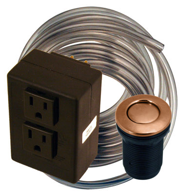 Sink Top Waste Disposal Air Switch and Dual Outlet Control Box, Flush Button
