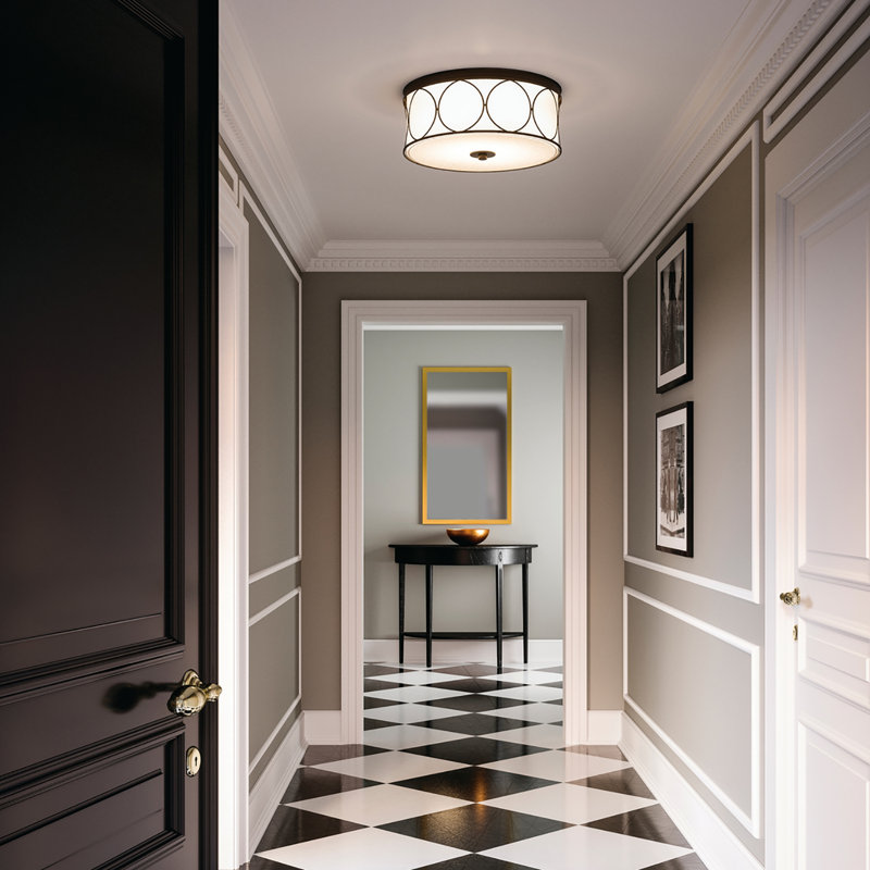 Plafonnier encastré 3 lumières 15 po Rylann, Noir mat