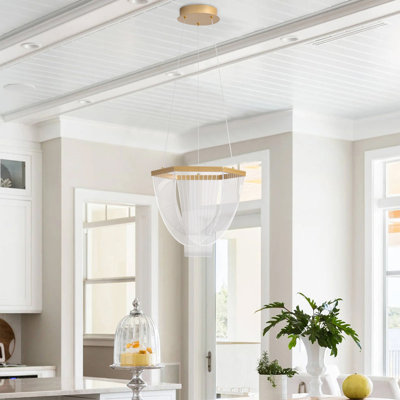 1-Transparent dimmable LED iron pendant light