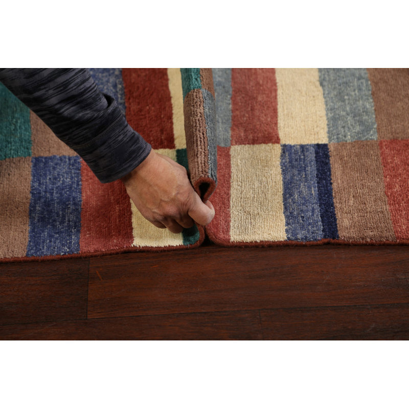 One-of-a-Kind 4' X 6' New Age Wool Area Rug in