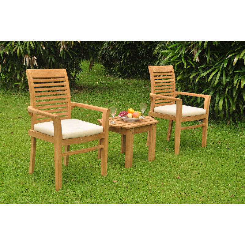 Ockton Outdoor 3 - Piece Teak Bistro Set