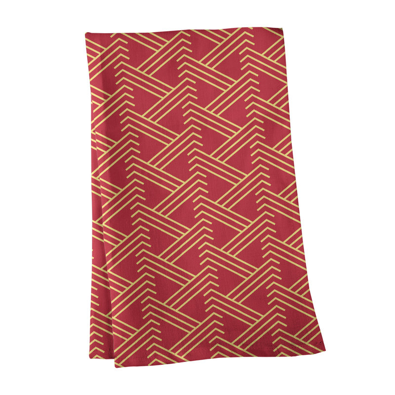 Jordao Tea Towel Kitchen Towel, Yellow/Red, Poly Twill
