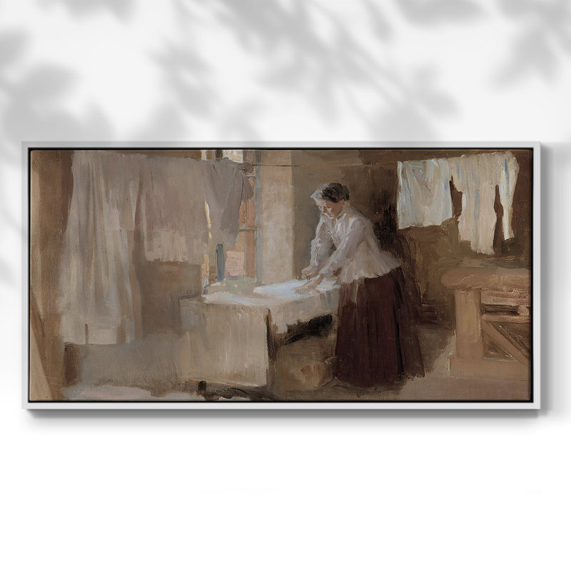 Série paysage - CDXC III - Toile tendue avec châssis encadré - Prêt à être accroché, H 21 po x l 41 po, Blanc