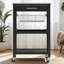 Chariot utilitaire Julia à 1 tiroir et 2 tablettes au fini noir, H 33,63 po x l 22,37 po x P 15,58 po