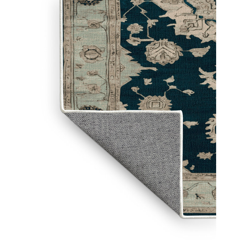 Tapis beige surteint lavable à la machine, Carré 4 pi