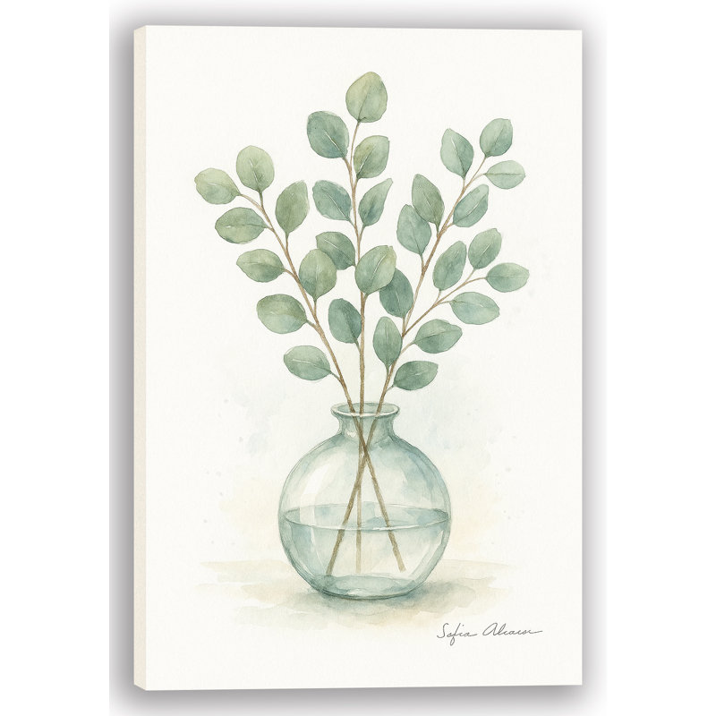 Eucalyptus calme - art mural sur toile botanique, H 36 po x l 24 po