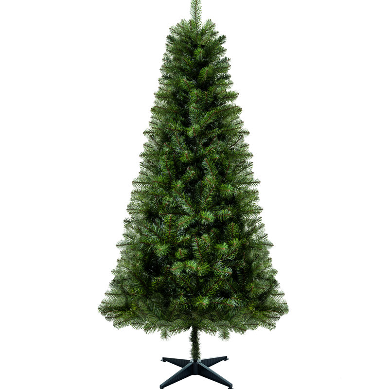 Arbre de Noël artificiel de 6 pi avec 490 pointes, branches, support à 4 pieds, assemblage facile, idéal pour la décoration de bureau, ignifuge classique en plastique, ornement personnalisé pour les Fêtes