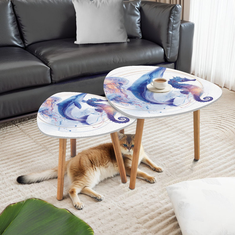 Ensemble de 2 tables basses gigognes Triangle