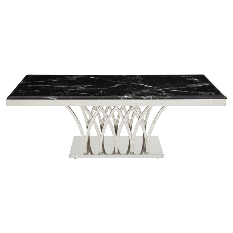 Harlee Coffee Table, Black, Silver