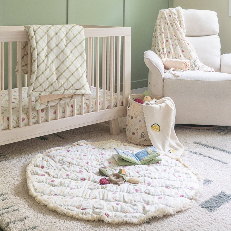 Clementine Fruits & Veggies Cotton Quilted Baby Play Mat