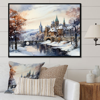«Wonderful Village Winter At Christmas I - Winter Landscape», art mural