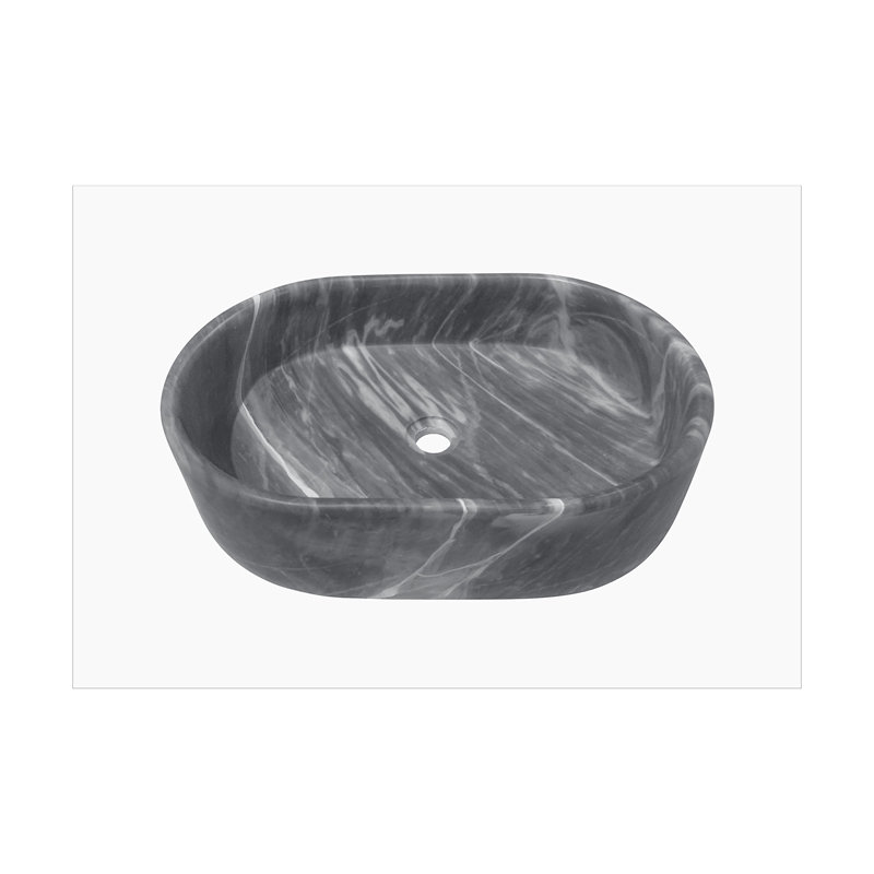 Vessel Sink, Oval-Shaped Sink For Bathroom, Gray