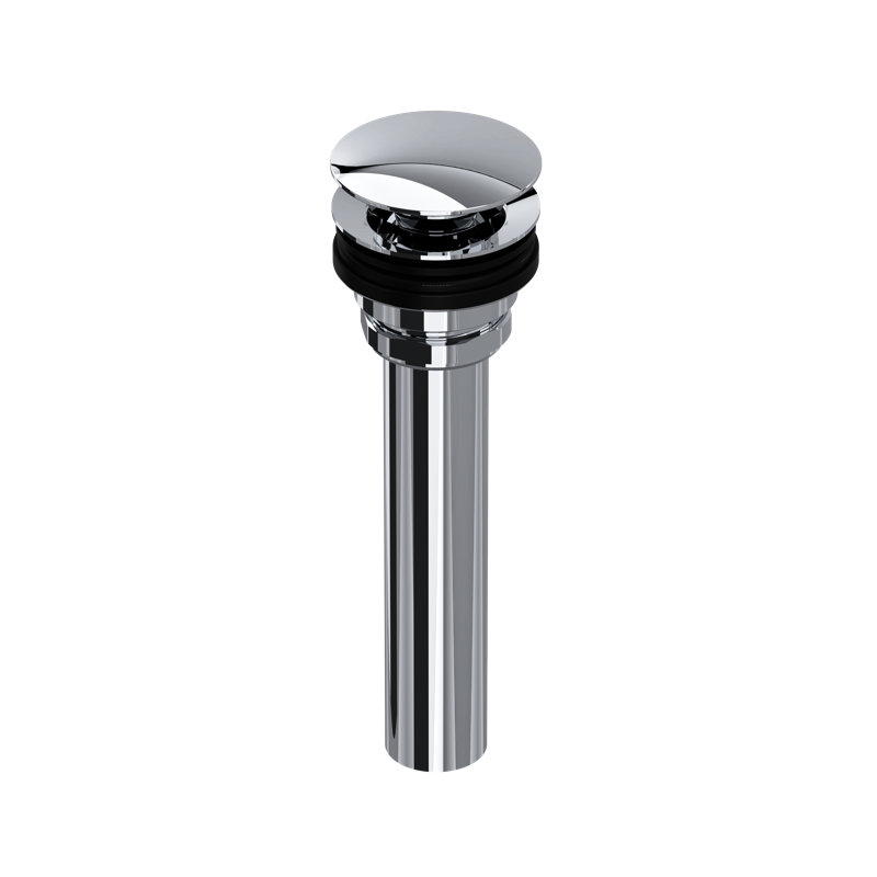 Universal Push Drain Pop-Up Bathroom Sink Drain, Polished Chrome