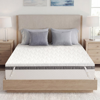 3" Queen Size Extra Firm Mattress Topper Dual Firmness Flippable, Firm To Extra Firm For Back Pain, Double Sides Sleep Mattress Pad, Washable Anti-Slip Cover, Certipur-Us Oeko-Tex Certified, 80" X 60"