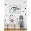 Zachery Blue Dino Skeleton - Single Picture Frame Painting-37753584