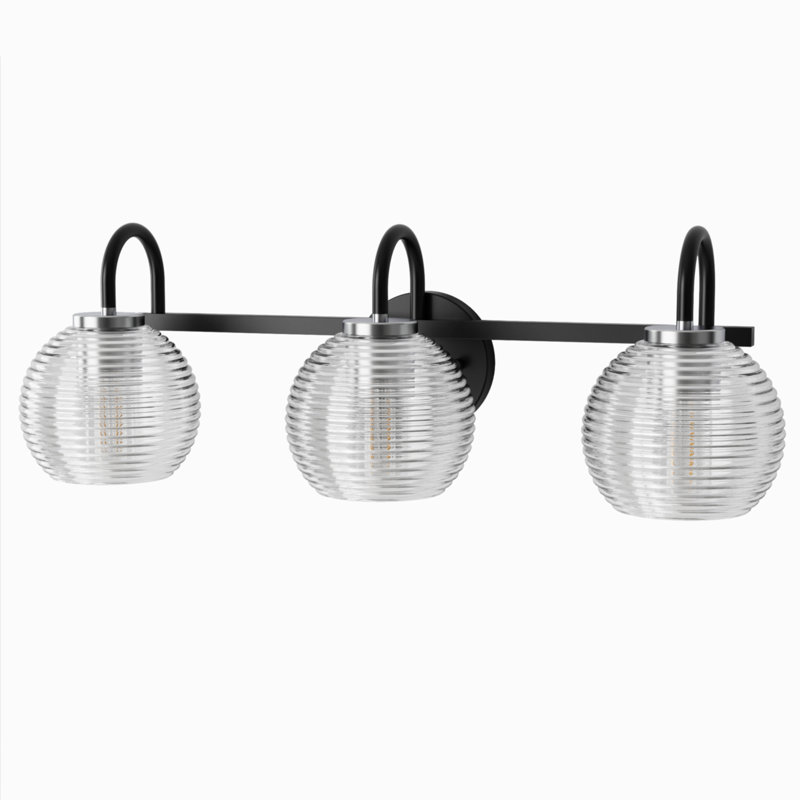 Meuble-lavabo moderne 3 lumières noir Chmura