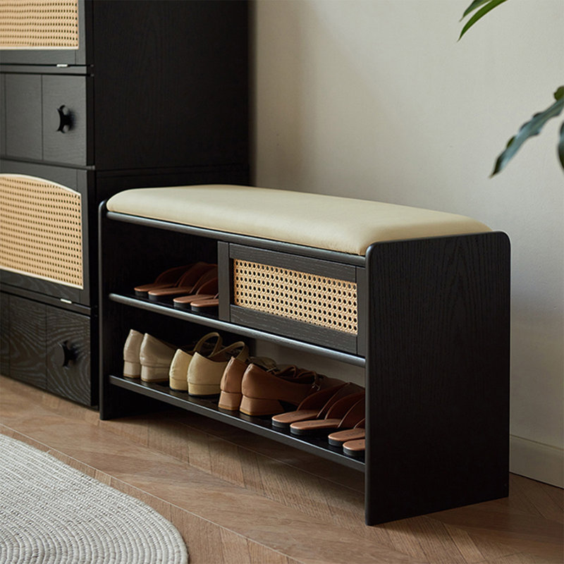 Banc rembourré noir