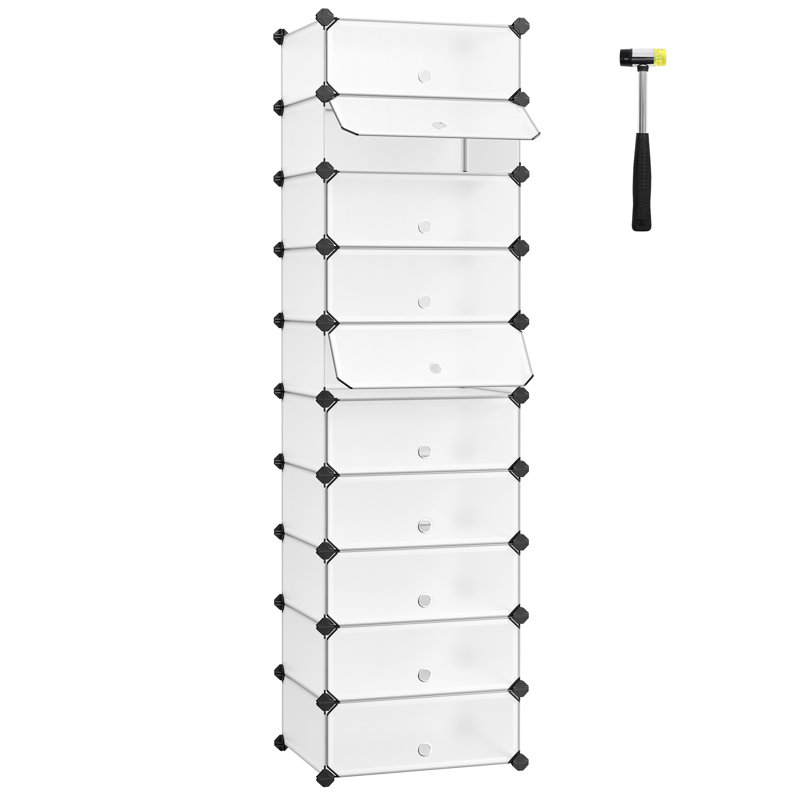 20 Pair Stackable Shoe Storage Cabinet