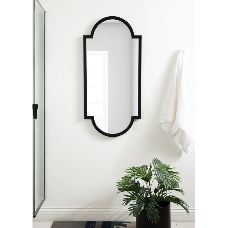 Taylor Engineered Wood Flat Mirror, Black