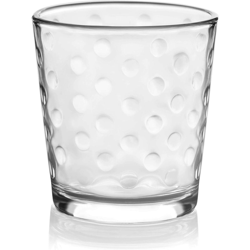 Awa Clear Polka Dot 16-Piece Glass Tumbler and Rocks Set