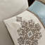 Édredon bleu 7 pièces pour très grand lit orné d'un magnifique motif cachemire