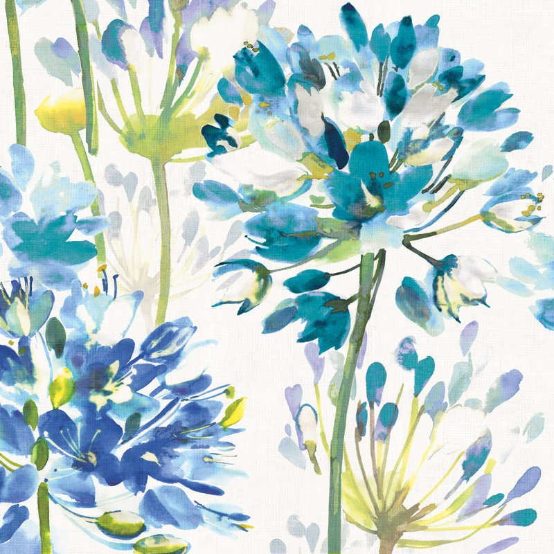 " Blue Medley V " by Wild Apple Portfolio Painting Print, 36" H x 36" W  