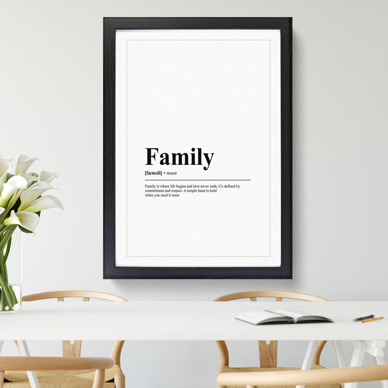 Dictionary Family - Picture Frame Typography, 36cm H x 27cm W x 2cm D, Black