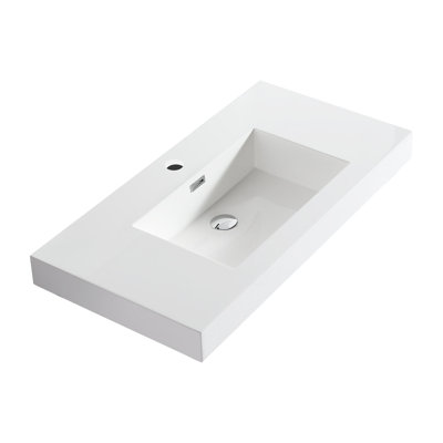 Lavabo de salle de bain rectangulaire encastré avec trop-plein 36 po Dowell