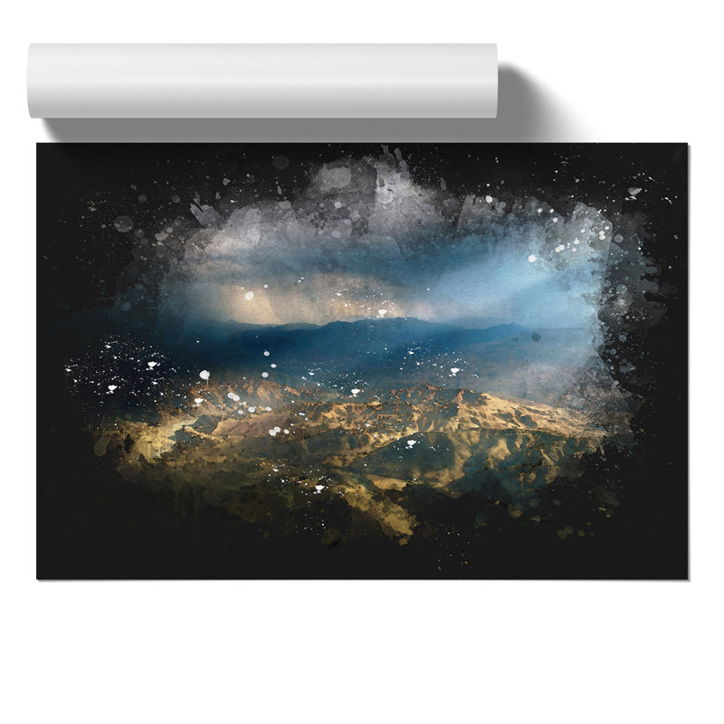 Sunlight over Lalibela in Ethiopia Paint Splash - Frameless Print, 21cm H x 30cm W x 0.1cm D