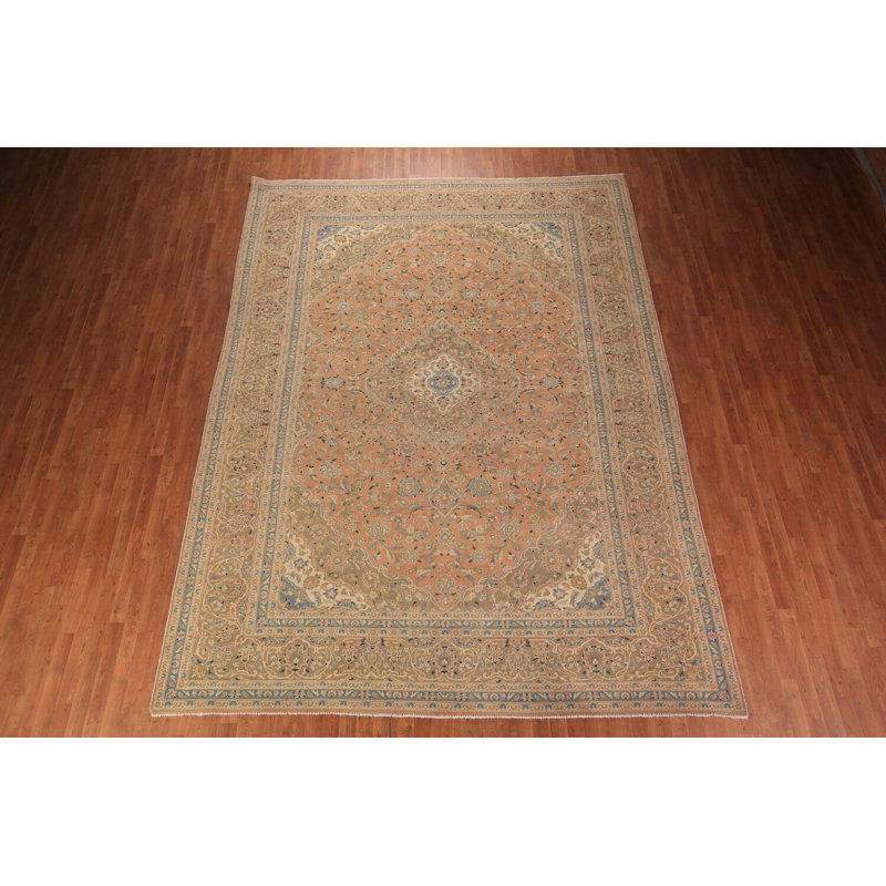 Tapis traditionnel en laine à motif floral 10 x 13