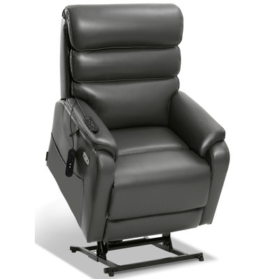  Fauteuil inclinable électrique à deux moteurs et à plat pour fauteuils électriques et respirants en simili cuir pour adultes, fauteuil inclinable robuste de 400 lb avec ports de charge pour massage thermique, gris