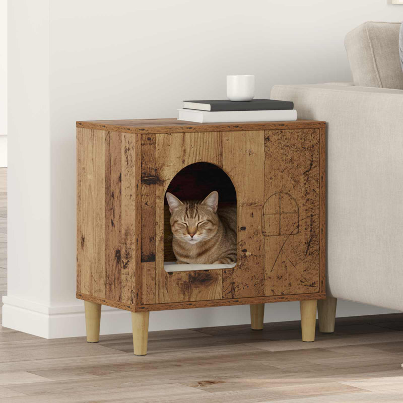 52cm H Cat Tree, Old Wood